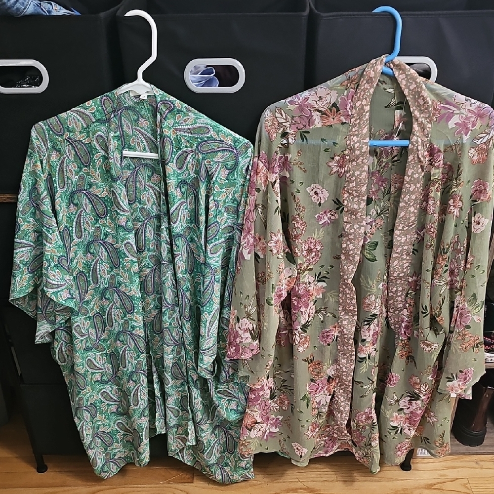 Maurices Kimono Bundle NWT Size L & One Size Green
